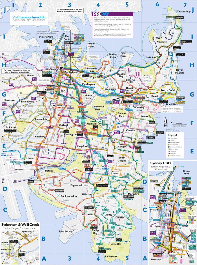 Sydney Bus Map with Printable Map Of Sydney