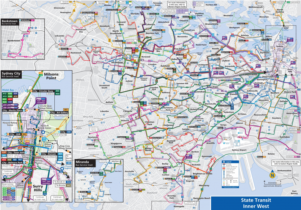 Sydney Suburbs Bus Map within Printable Map Of Sydney Suburbs