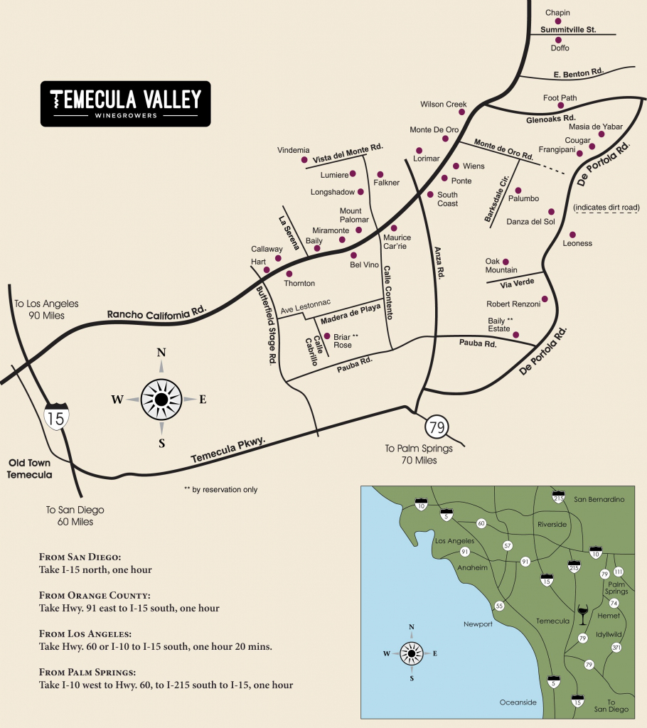Temecula Valley Winegrowers Association - Winery Map | California regarding Temecula Winery Map Printable