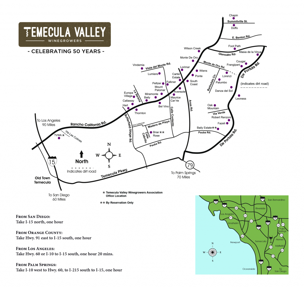 Temecula Valley Winegrowers Association - Winery Map with Temecula Winery Map Printable