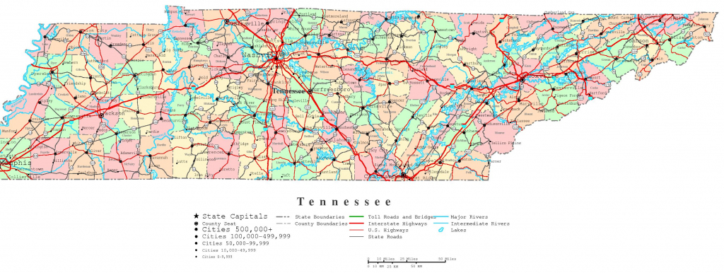 Tennessee Printable Map intended for State Map Of Tennessee Printable