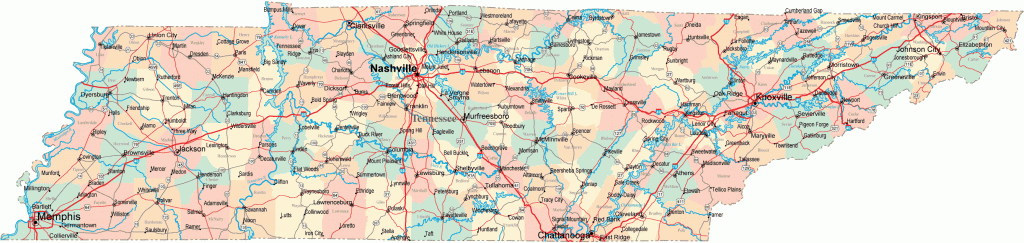 Tennessee Road Map - Tn Road Map - Tennessee Highway Map throughout Printable Map Of Tennessee With Cities
