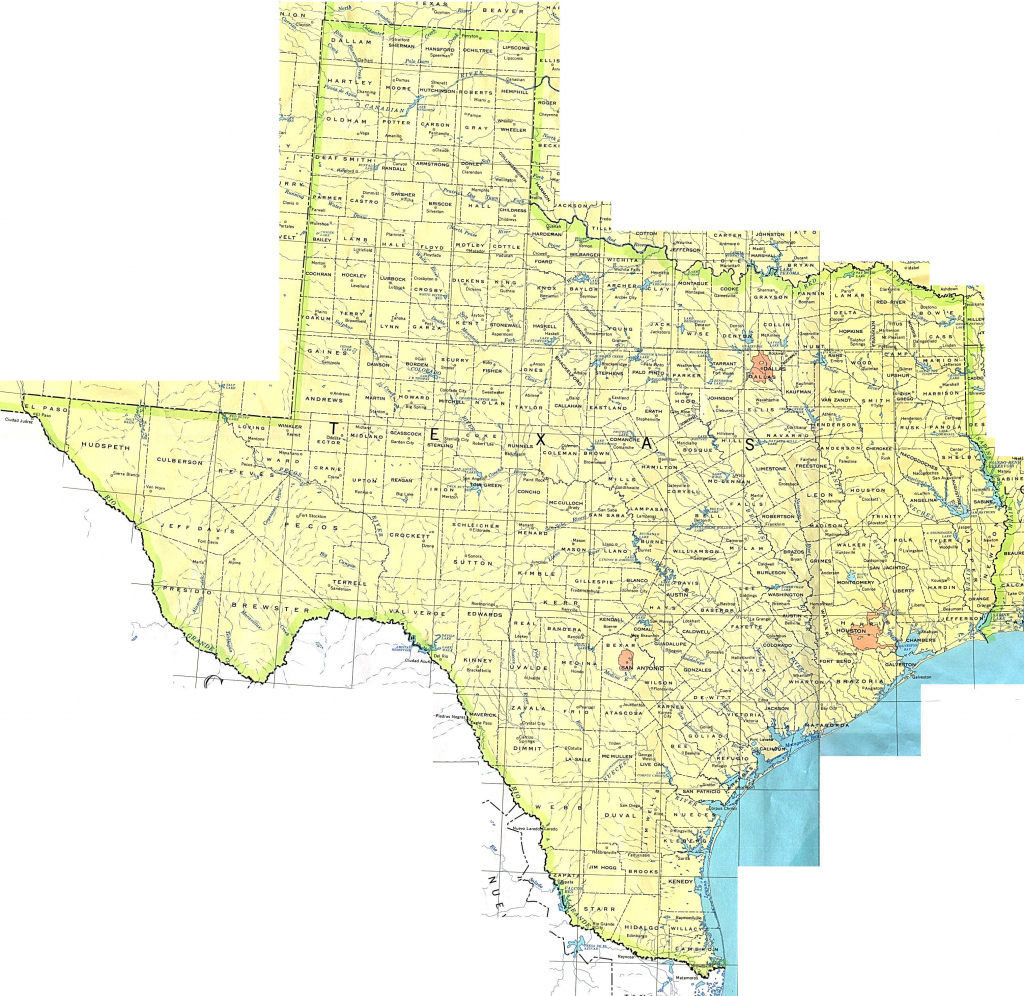 Texas Printable Map for Printable Map Of Texas