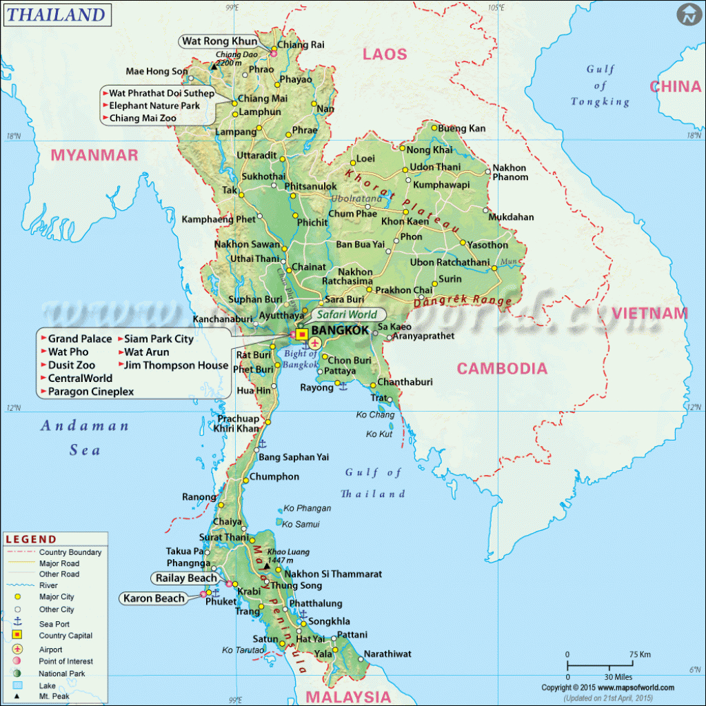 Printable Map Of Thailand Printable Maps