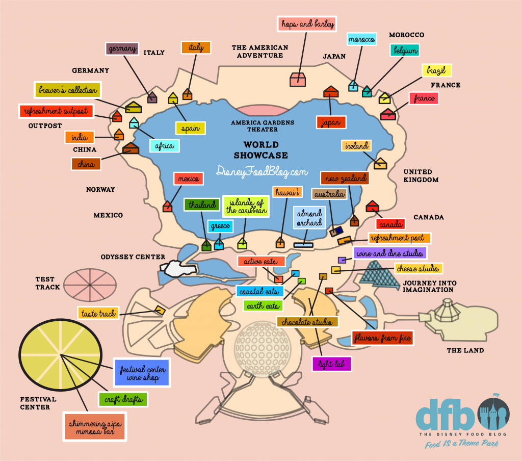The Disney Food Blog 2018 Epcot Food And Wine Festival Map! | The pertaining to Printable Epcot Map