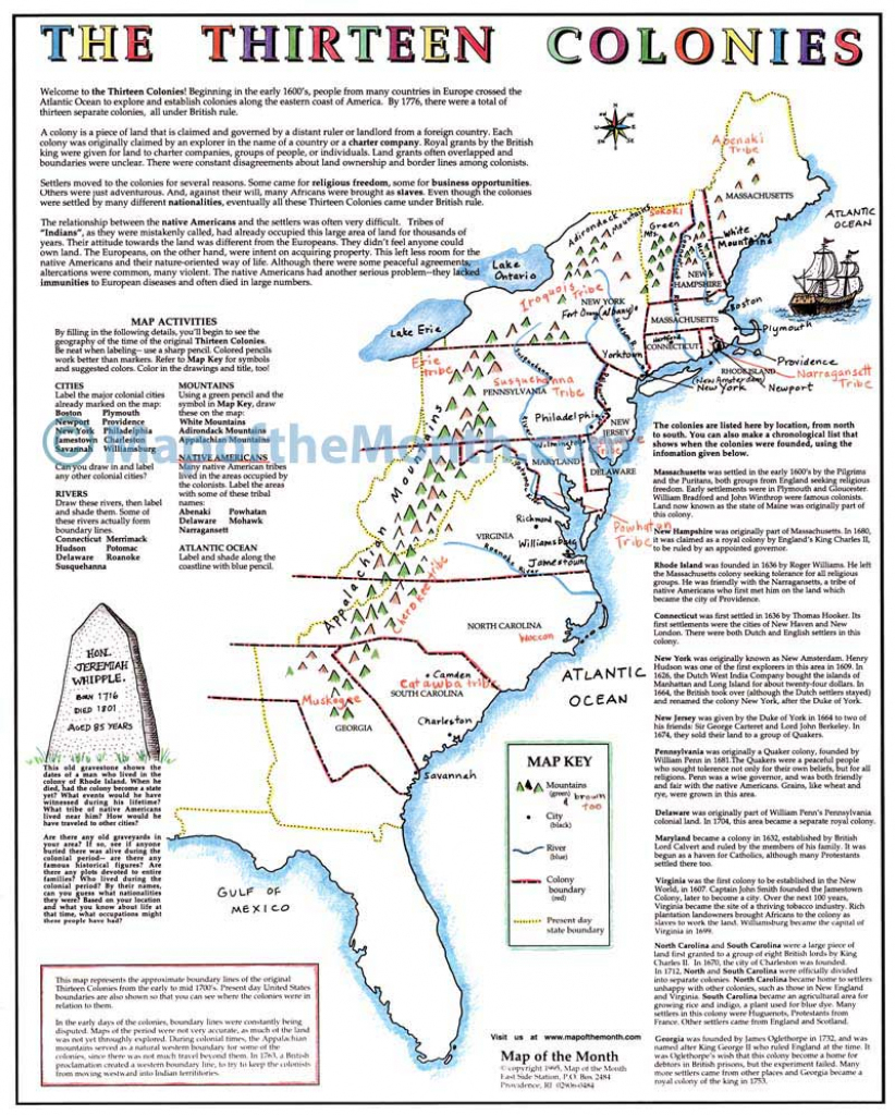 The Thirteen Colonies Map - Maps For The Classroom pertaining to Map Of The Thirteen Colonies Printable