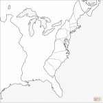 Thirteen Colonies Blank Map Coloring Page | Free Printable Coloring In Outline Map 13 Colonies Printable