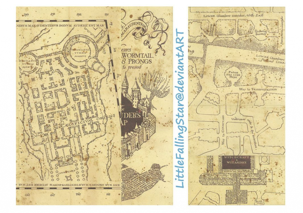 This Is A Copy Of The Marauders Map, 36 Scans Stitched Together In for Marauders Map Template Printable