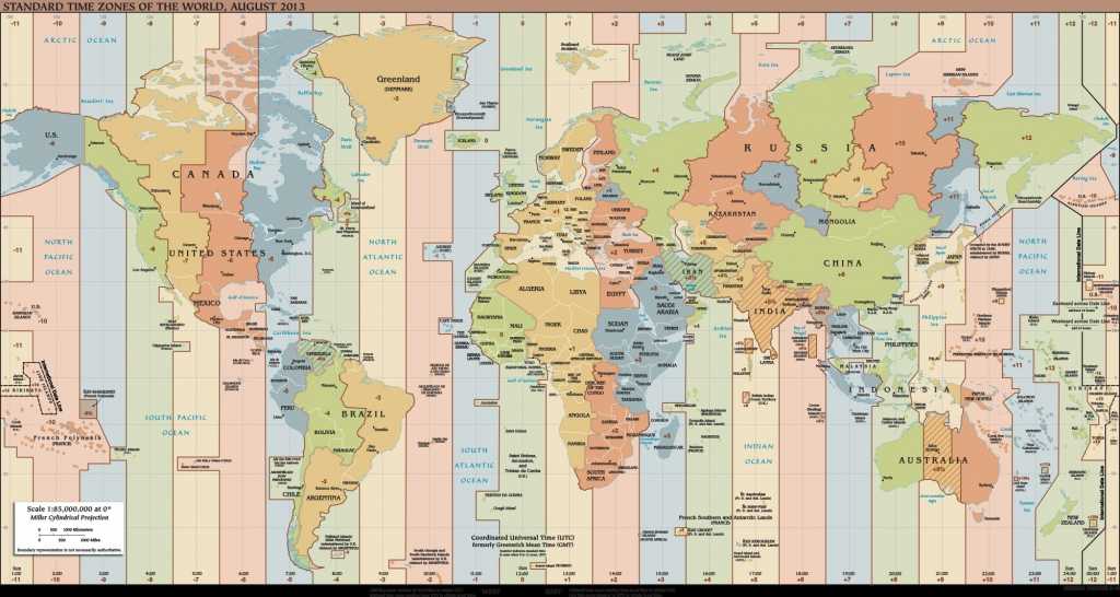 Time Zone World Map - World Wide Maps intended for World Time Zone Map Printable Free