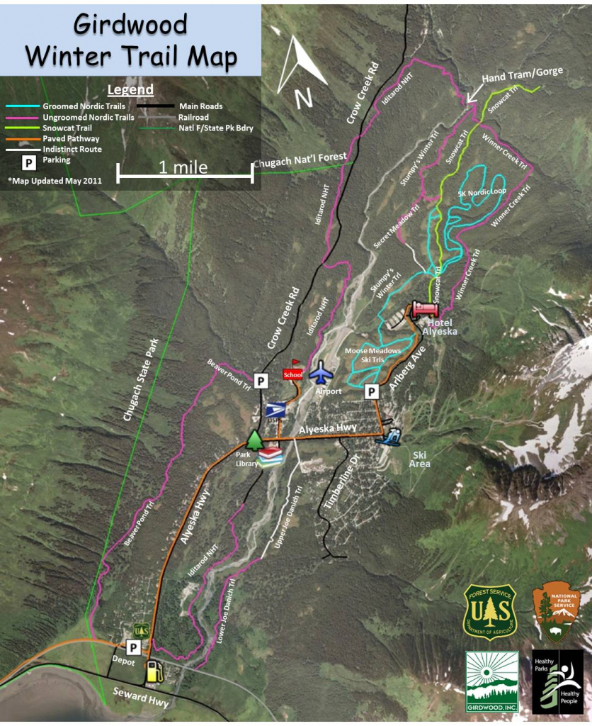 Todd Foisy`s Ramblings: New Girdwood Trail Map intended for Printable Iditarod Trail Map