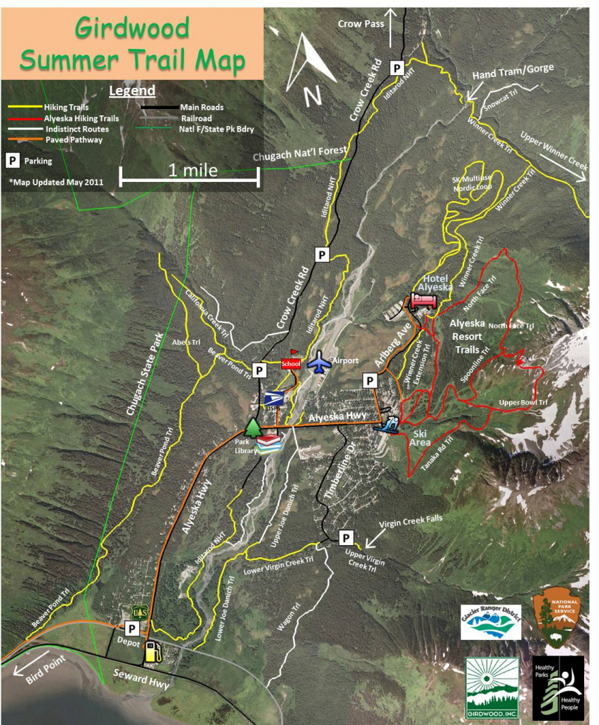 Todd Foisy`s Ramblings: New Girdwood Trail Map throughout Printable Iditarod Trail Map