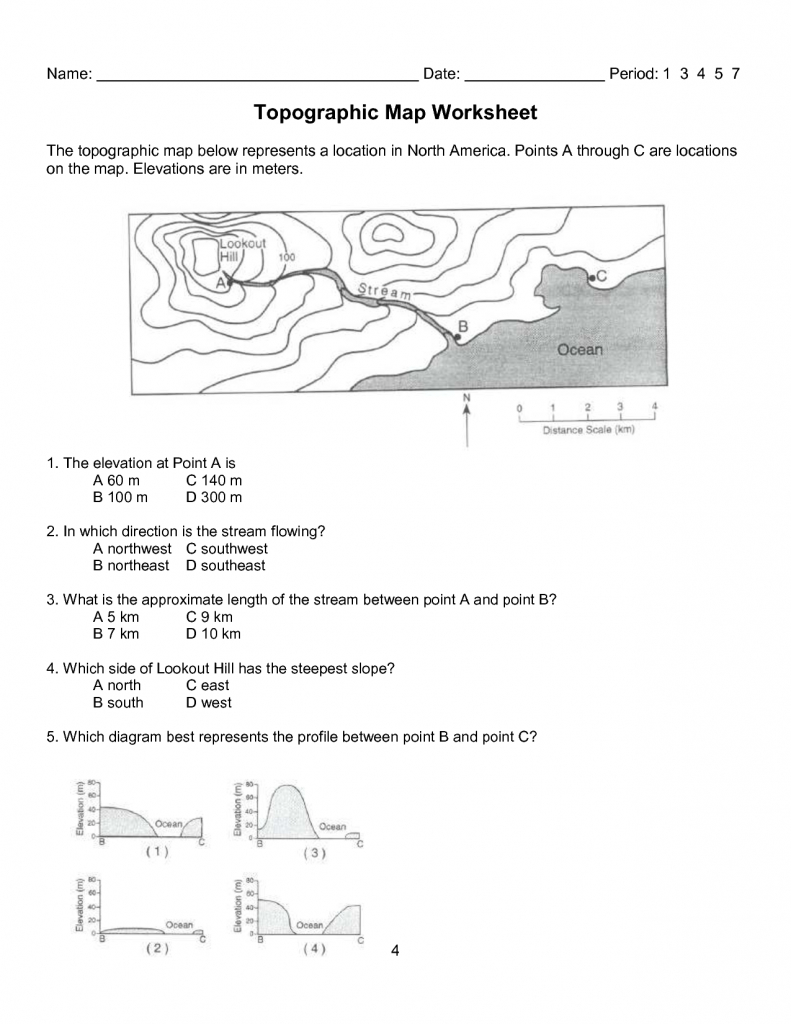Topographic+Map+Reading+Worksheet+Answers | Topography | Map intended for Map Reading Quiz Printable