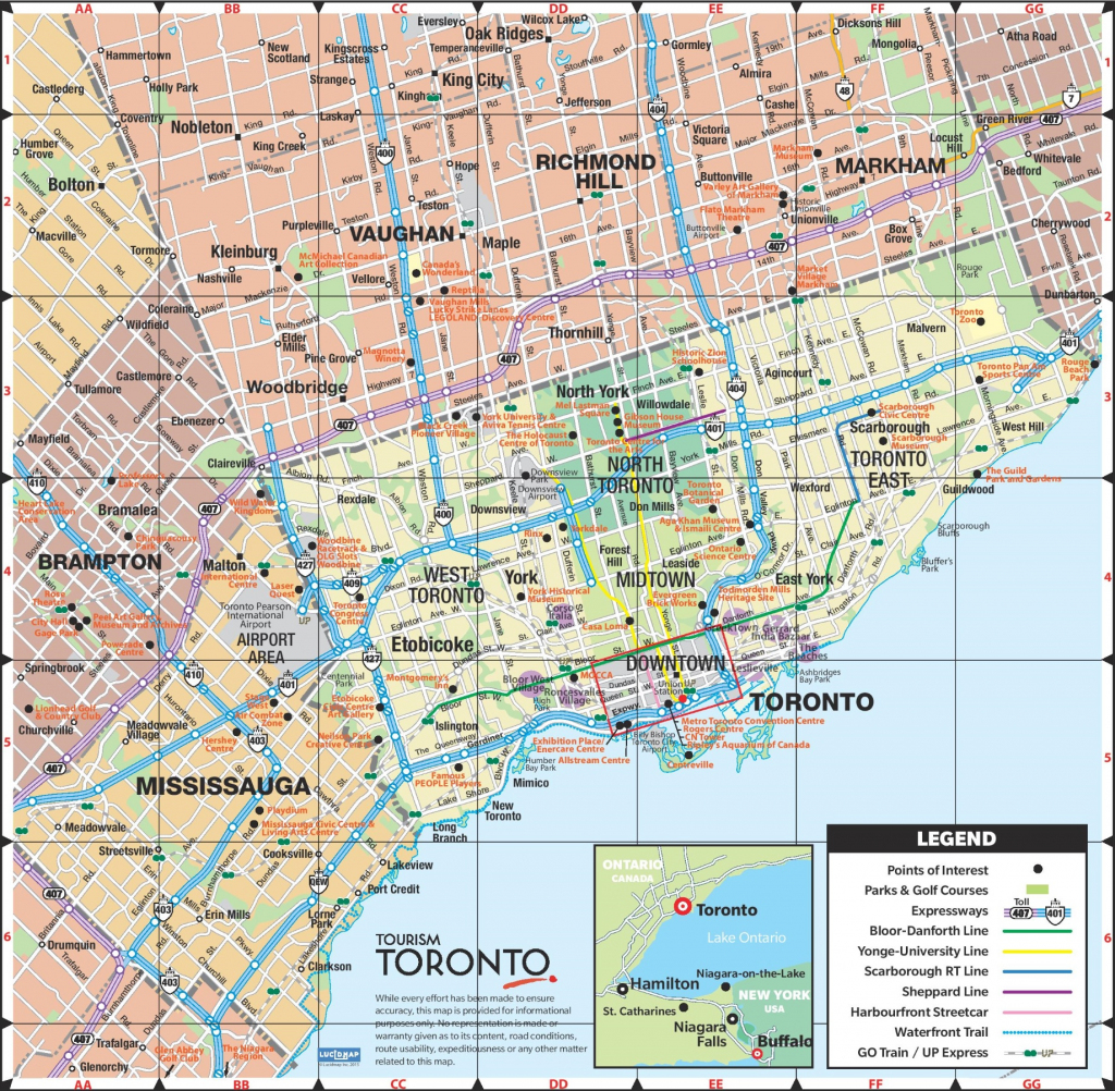 Toronto Road Map inside Printable Map Of Toronto