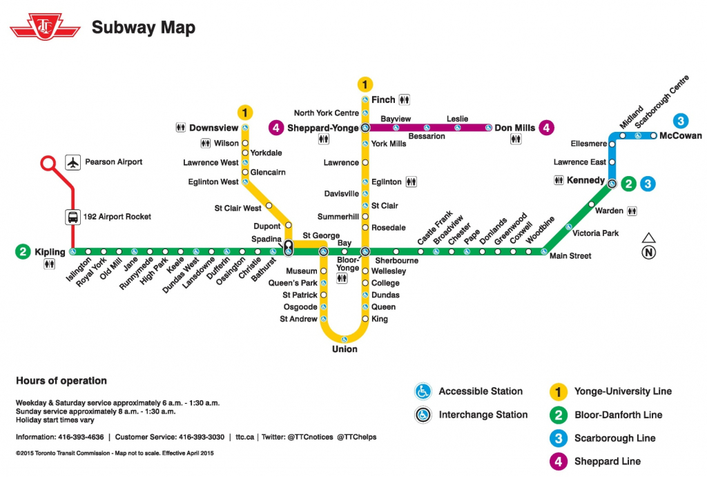 Toronto Subway Map in Toronto Subway Map Printable