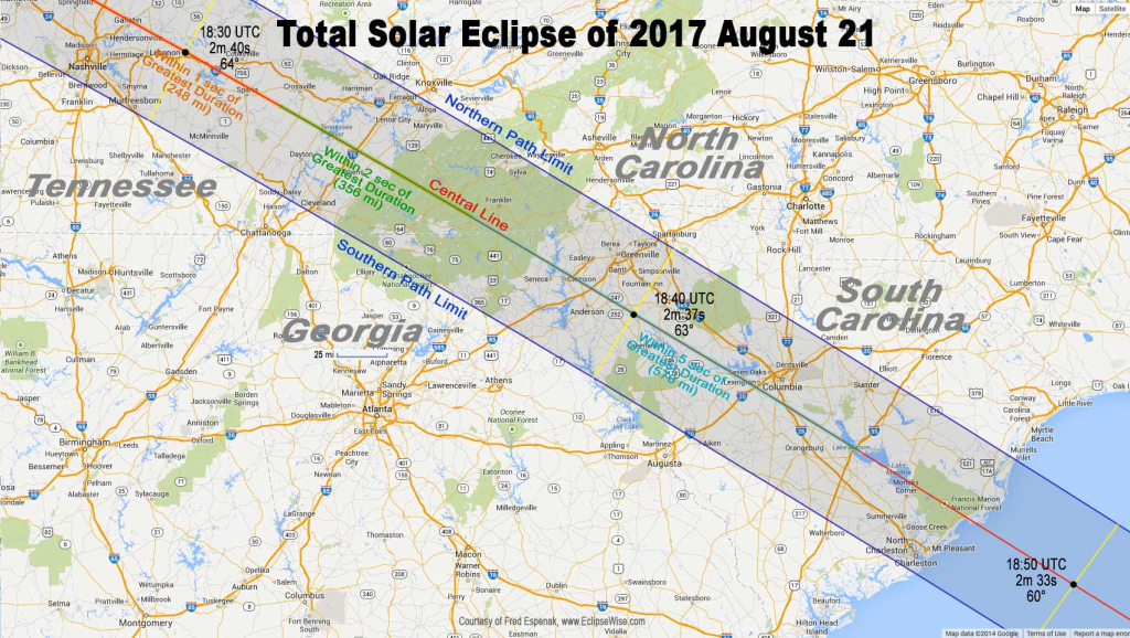 Total Eclipse Of The Sun: August 21, 2017 with Printable Eclipse Map