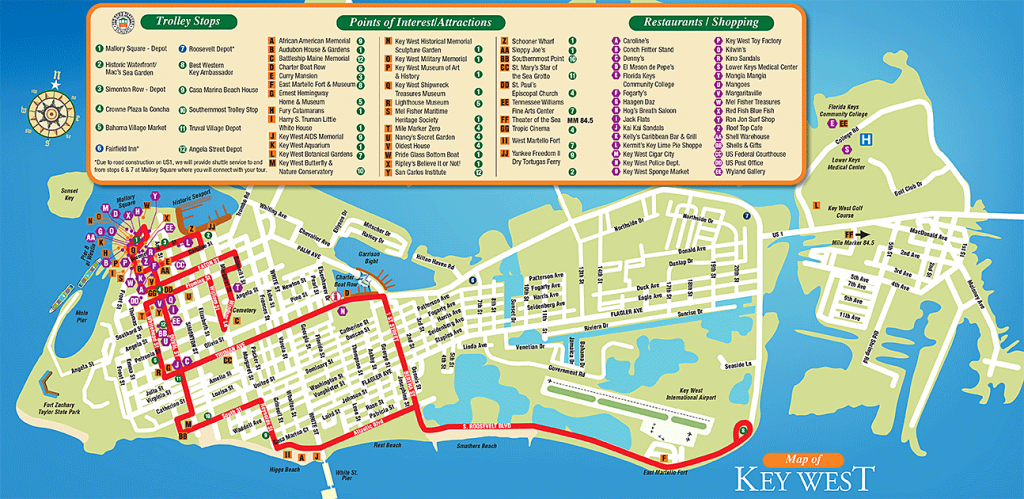 Tourist Attractions In Key West City Florida - Google Search with regard to Printable Street Map Of Key West Fl