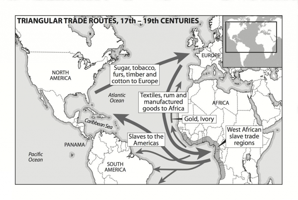 Triangle Slave Trade Map 14Th Century | Mapping The Middle Passage within Triangular Trade Map Printable
