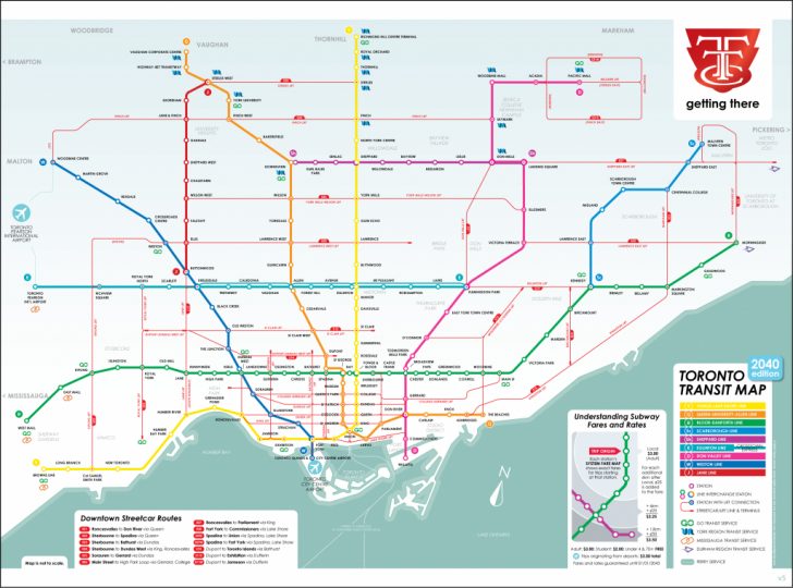 Ttc 2040 Map | Transit | Map, Subway Map, Toronto Subway regarding ...