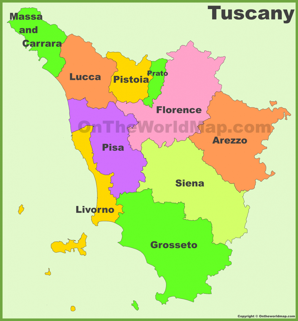Tuscany Provinces Map regarding Printable Map Of Tuscany