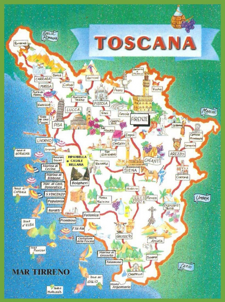 Tuscany Tourist Map with regard to Printable Map Of Tuscany