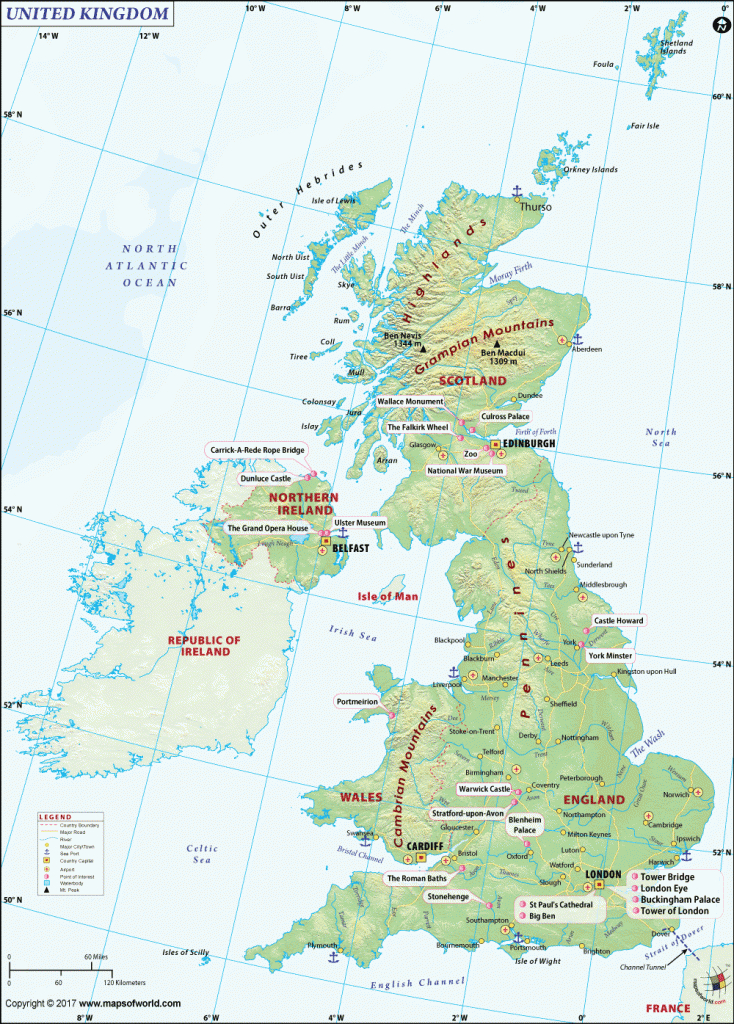 Uk Map, United Kingdom Map, Information And Interesting Facts Of Uk throughout Printable Map Of Great Britain