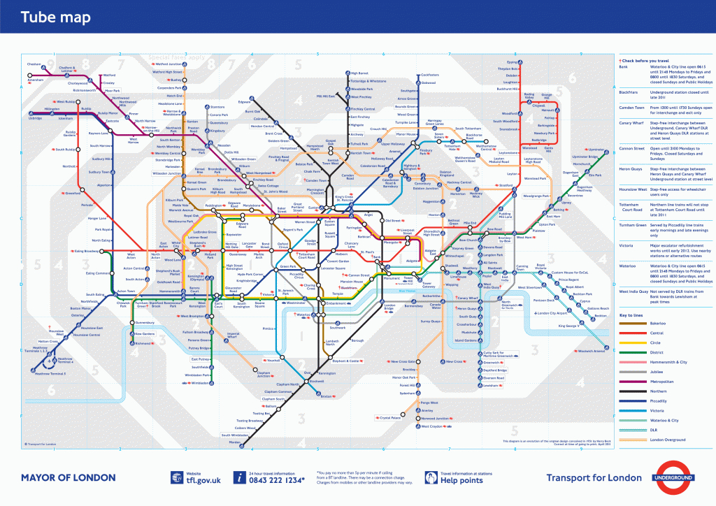 Underground: London Metro Map, England with Printable London Tube Map 2010