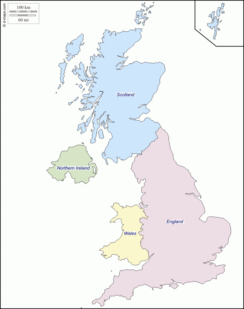 United Kingdom : Free Map, Free Blank Map, Free Outline Map, Free with Free Printable Map Of England