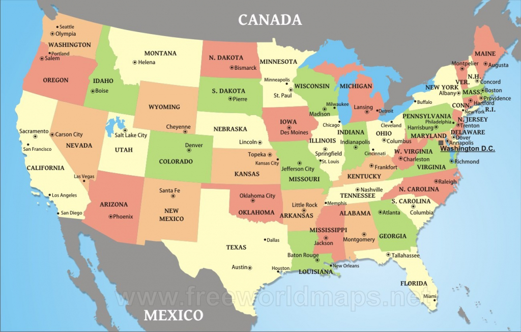 United States Map Free Printable Us Maps With Cities 1 with Free Printable Us Map With Cities