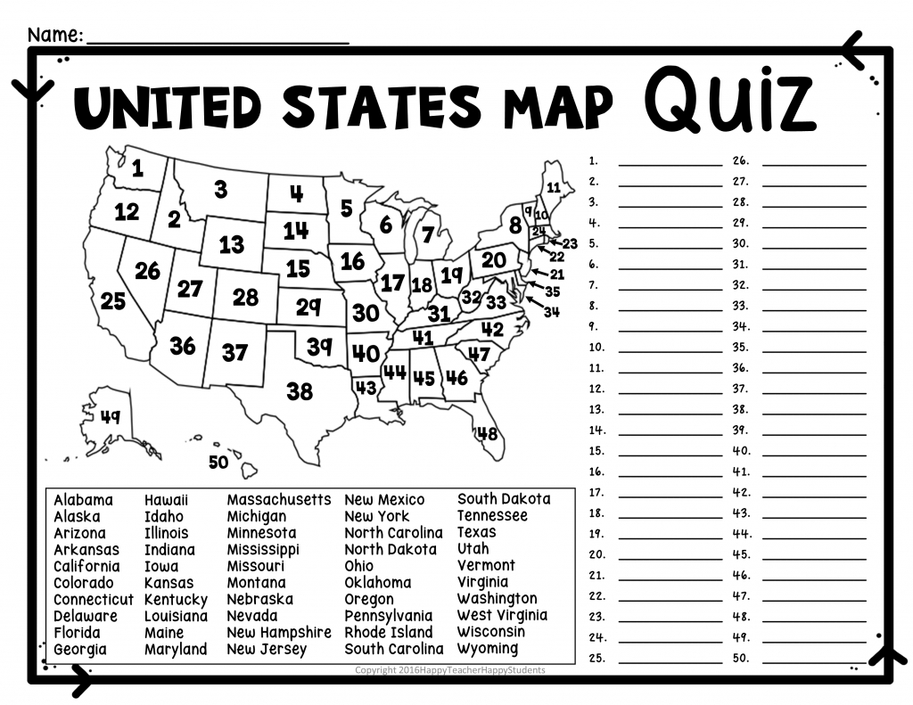 United States Map Quiz &amp;amp; Worksheet: Usa Map Test With Practice within Us Map Quiz Printable