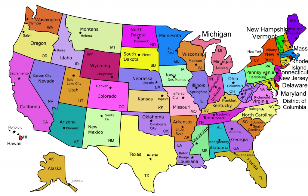 United States Map With State Capitals Printable Valid Inspirationa pertaining to Printable States And Capitals Map