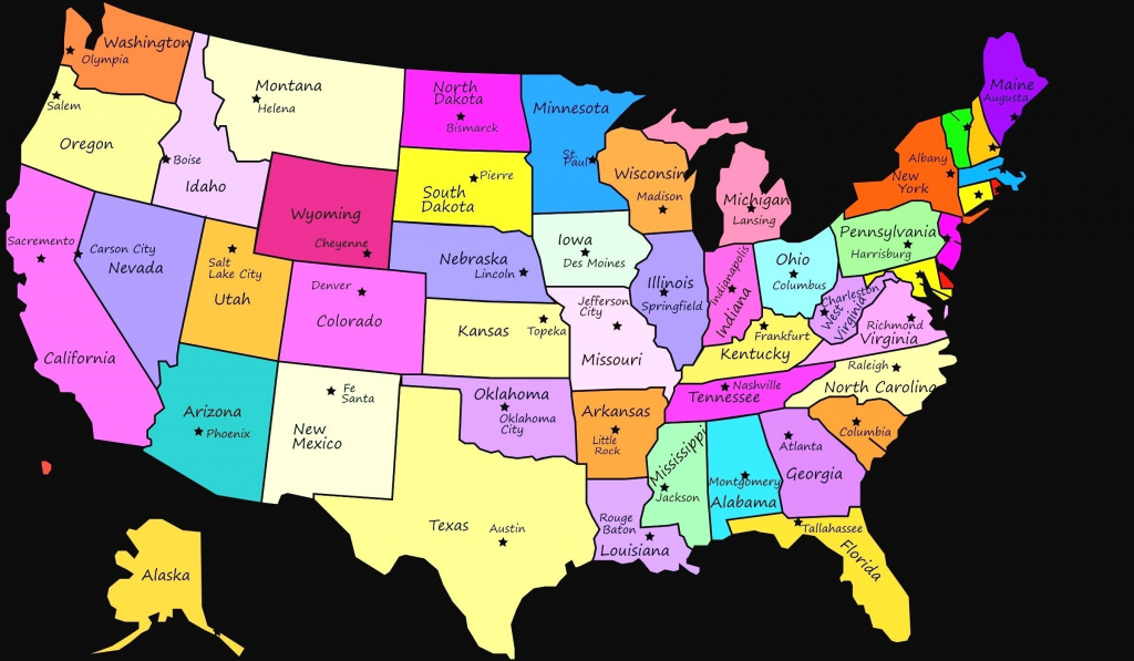 United States Map With State Names And Capitals Printable Refrence within United States Map With State Names And Capitals Printable