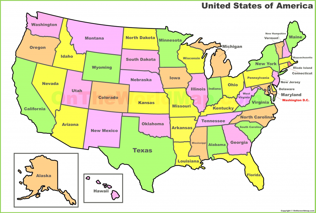 United States Map With State Names Free Printable New Map The States throughout Free Printable United States Map With State Names