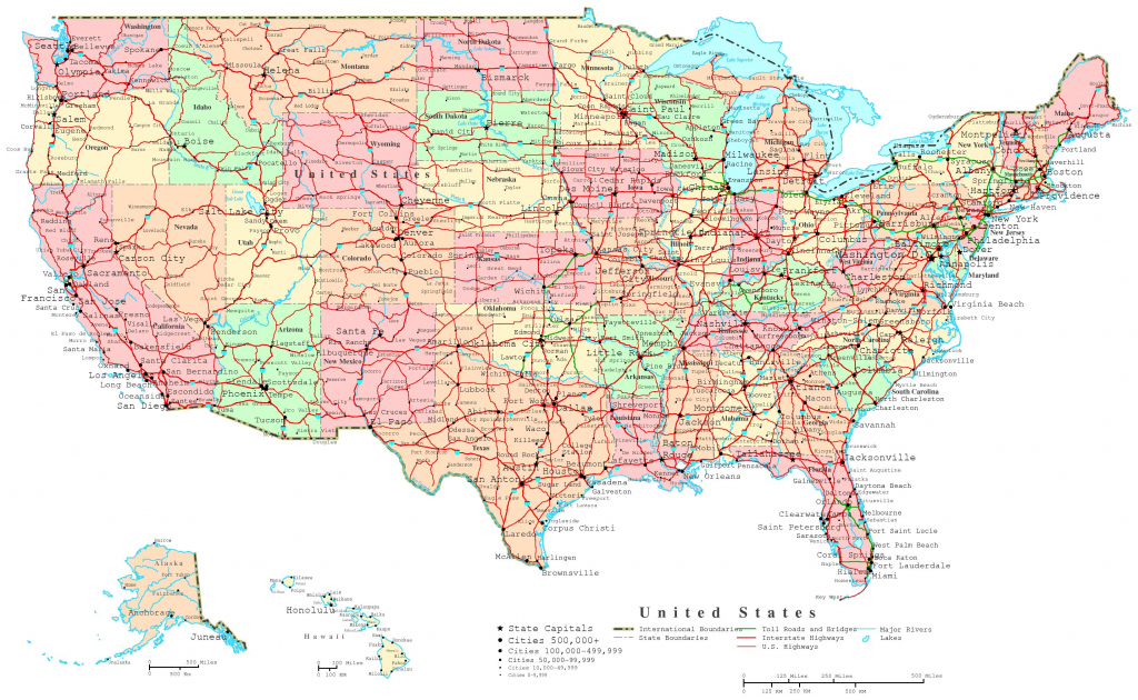 United States Printable Map with regard to Printable Map Of Usa With States And Cities
