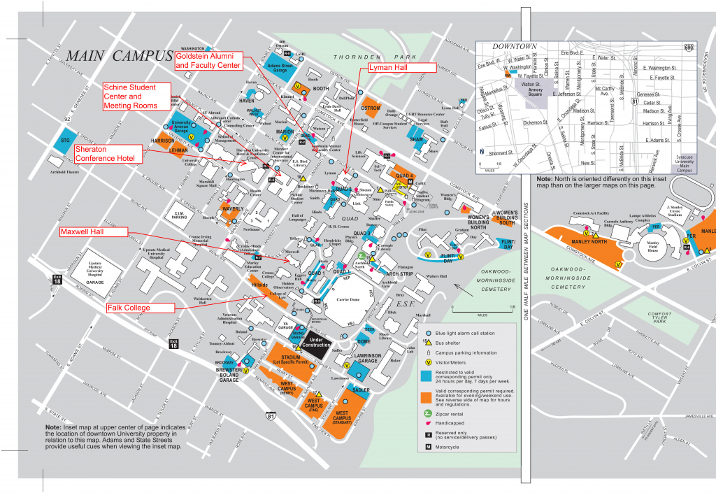 University Of Southern California Campus Map Free Printable Syracuse throughout Usc Campus Map Printable