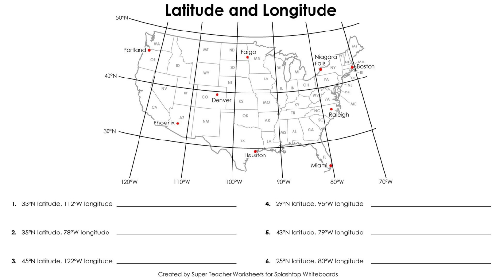 Us Atlas Map With Latitude And Longitude New World Map With Latitude for Map Of World Latitude Longitude Printable