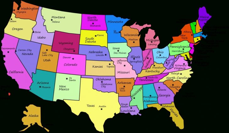 50 States And Capitals Map Quiz Printable | Printable Maps