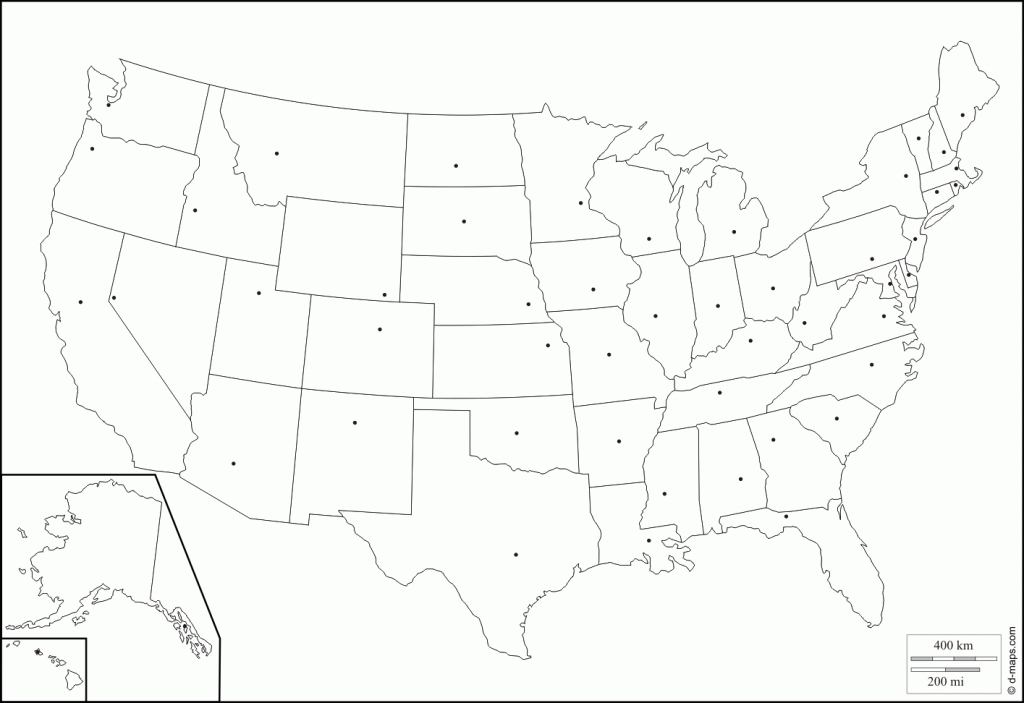  Free Printable United States Map With State Names And Capitals 