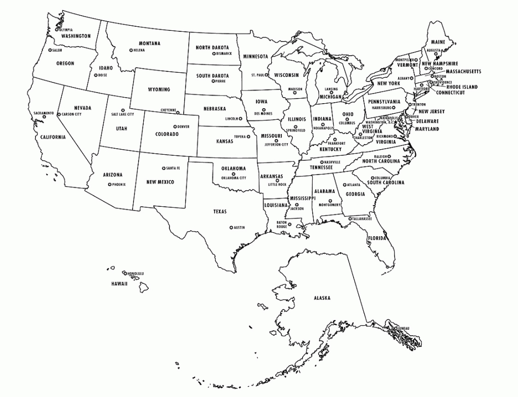 Us Printable Maps Of States And Capitals 2 | Globalsupportinitiative with regard to Printable Map Of Us Capitals