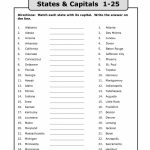 Us State Map Quiz Printable Us Capitals Map Quiz Printable State In Blank States And Capitals Map Printable