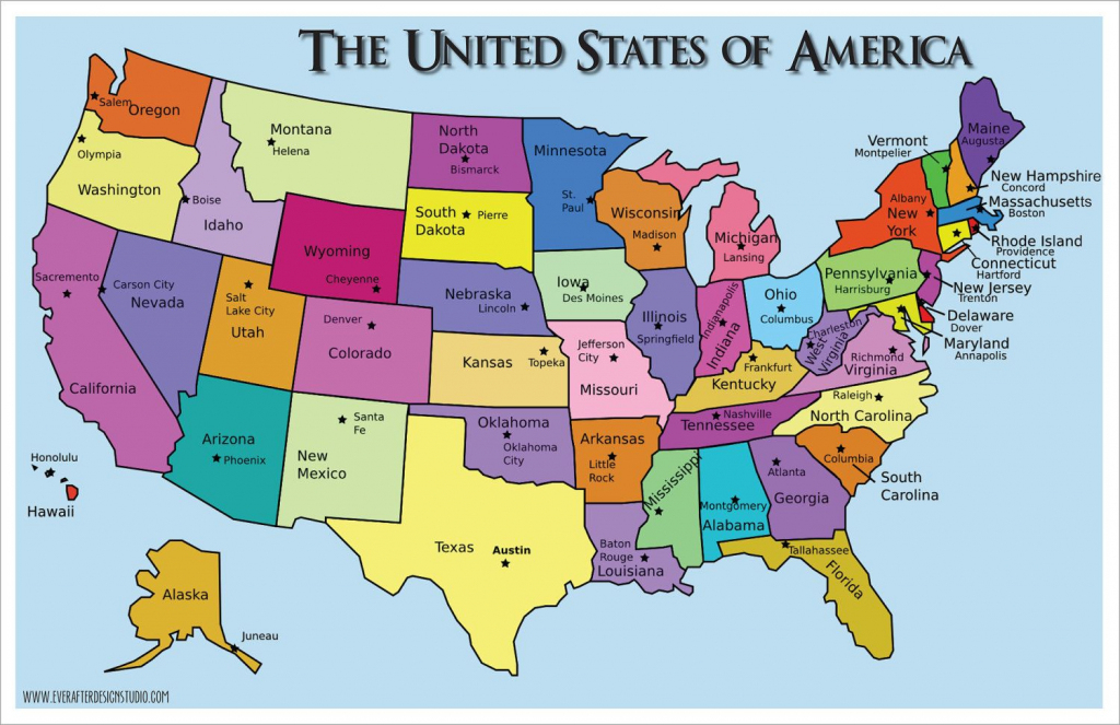 Usa Map - States And Capitals - Printable Us Map With States And pertaining to Printable Us Map With States And Capitals