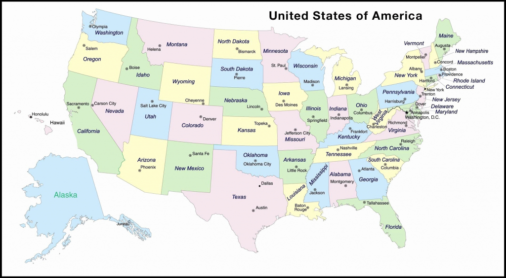 Usa Map - States And Capitals - Printable Us Map With States And regarding Blank Us Map With Capitals Printable