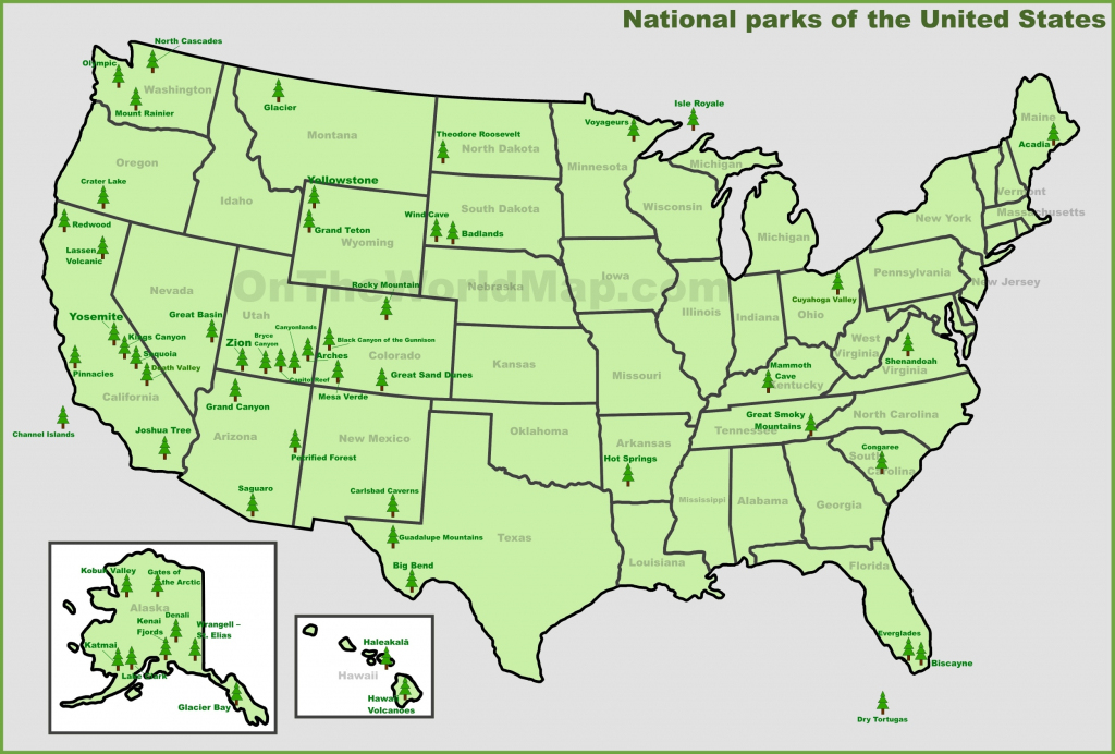 Usa National Parks Map with regard to National Atlas Printable Maps