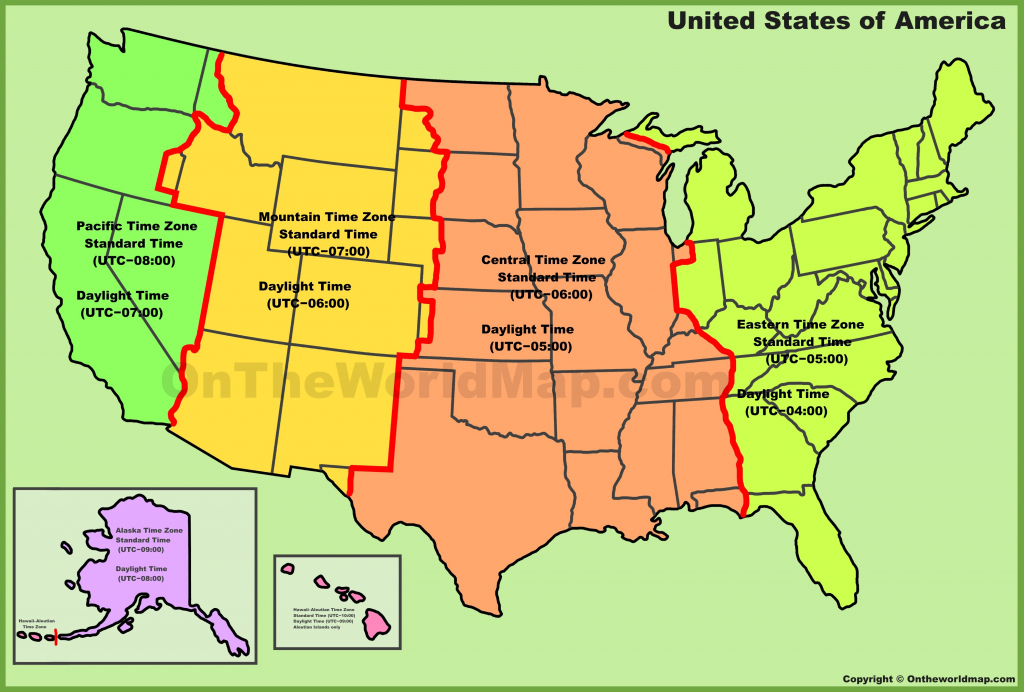 Usa Time Zone Map with regard to Usa Time Zone Map Printable