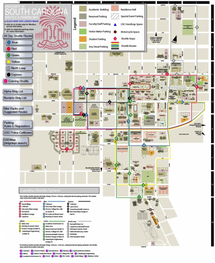 Usc Columbia Campus Map | Compressportnederland for Usc Campus Map ...