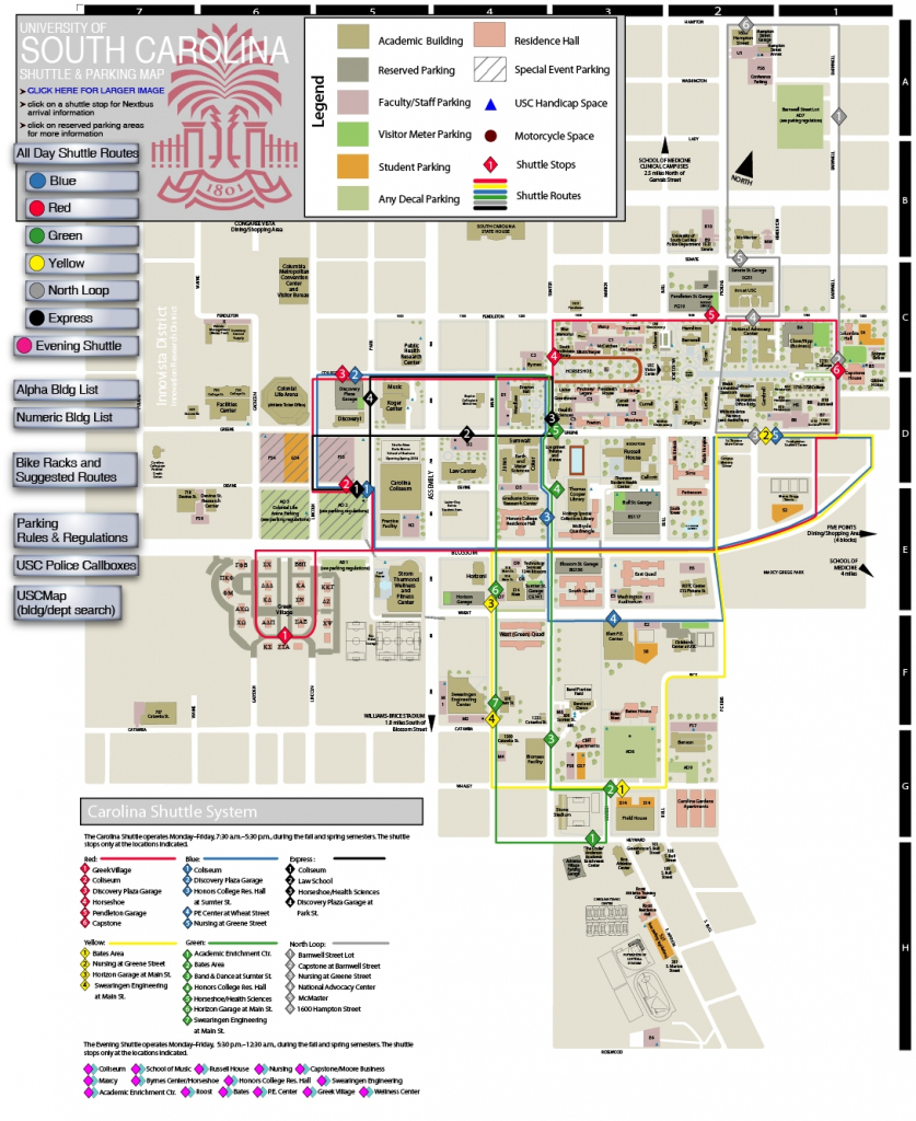 Usc Columbia Campus Map | Compressportnederland for Usc Campus Map Printable