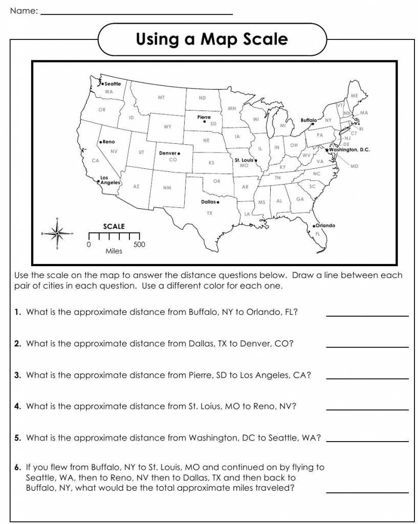 Using A Map Scale Worksheets | Lesson Plans | Social Studies regarding Printable Map Skills Worksheets