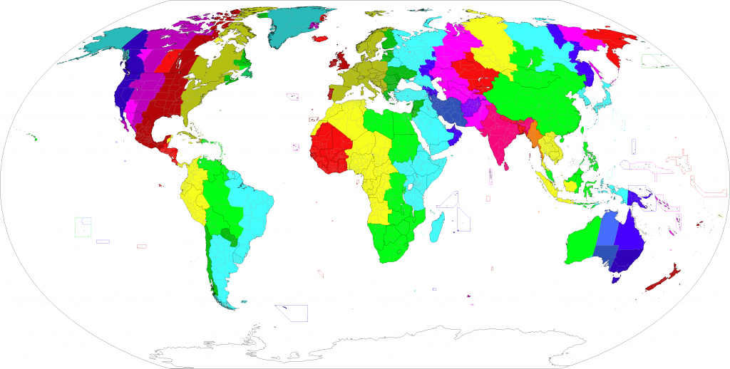 Utc±00:00 - Wikipedia with World Map Time Zones Printable Pdf
