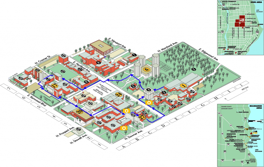 Uwm Campus Map | University Of Wisconsin Milwaukee Online Visitor&amp;#039;s with Printable Uw Madison Campus Map