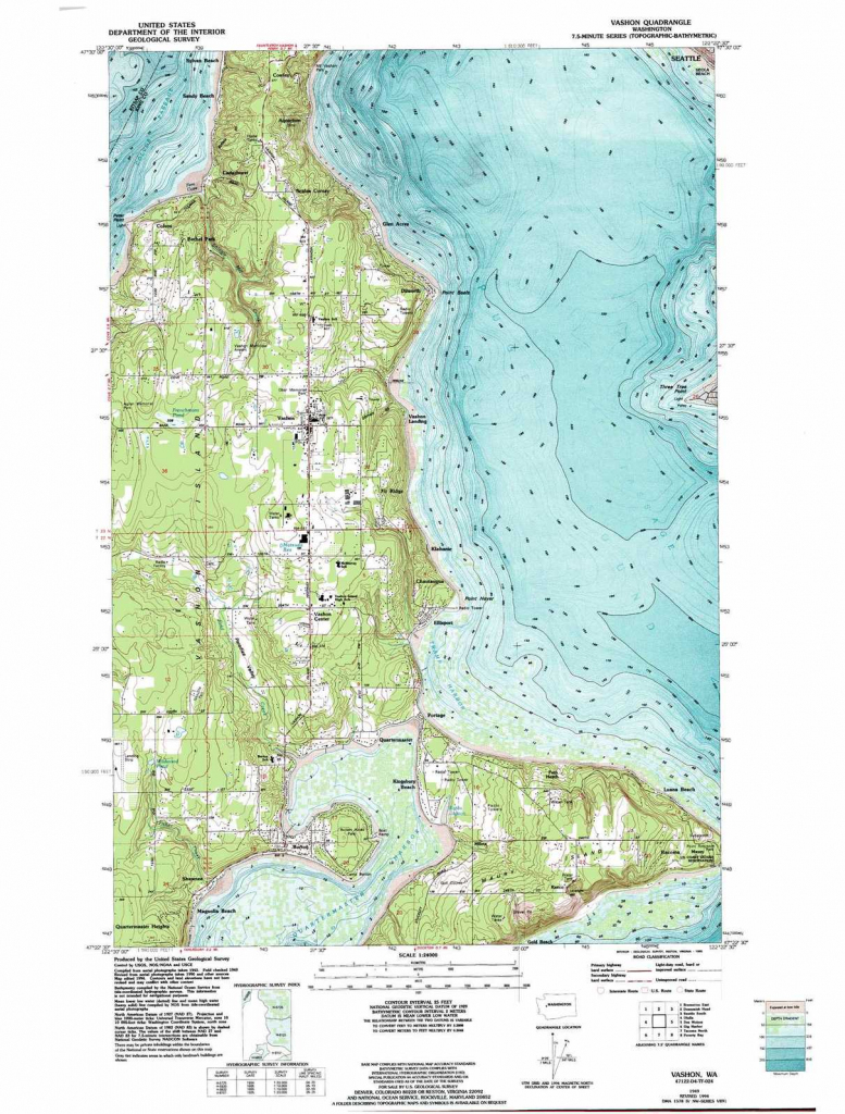 Vashon Topographic Map, Wa - Usgs Topo Quad 47122D4 in Vashon Island Map Printable