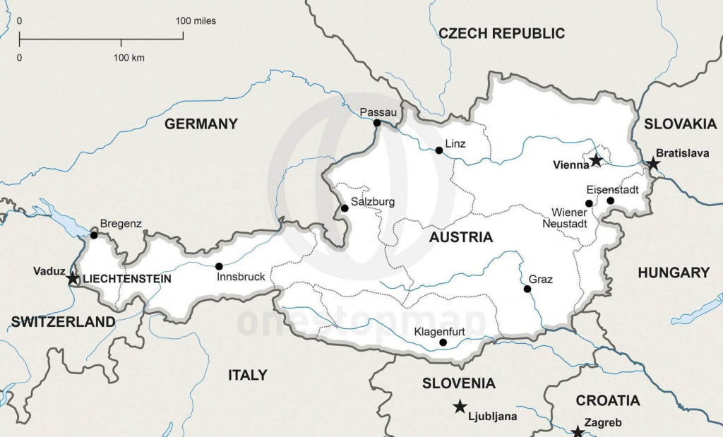 Vector Map Of Austria Political | One Stop Map with regard to Printable Map Of Austria